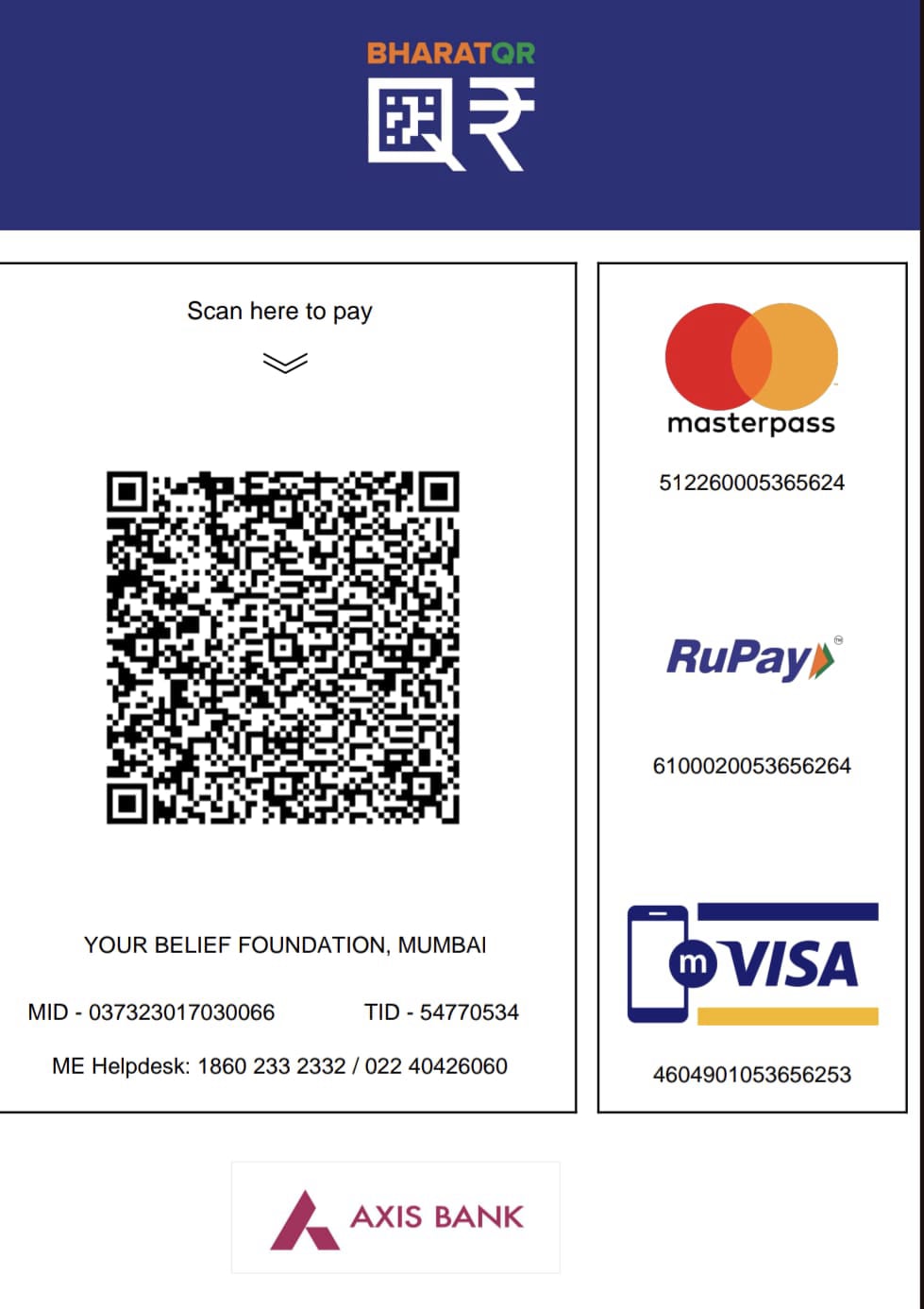 QR Code for Payment